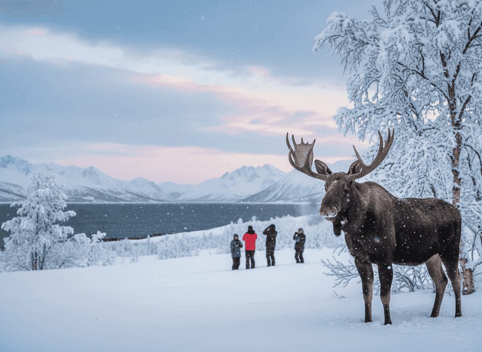 Encuentros con Alces: Una Experiencia Única de Invierno en Andøya