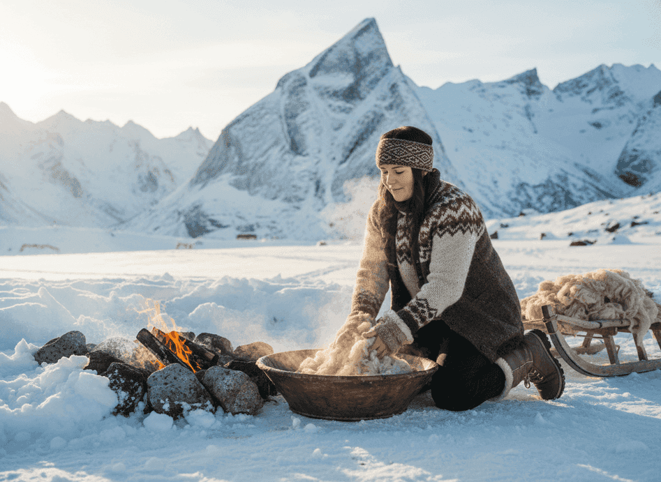 Abbracciare l'Inverno: L'Arte di Lavare la Lana nella Neve delle Lofoten